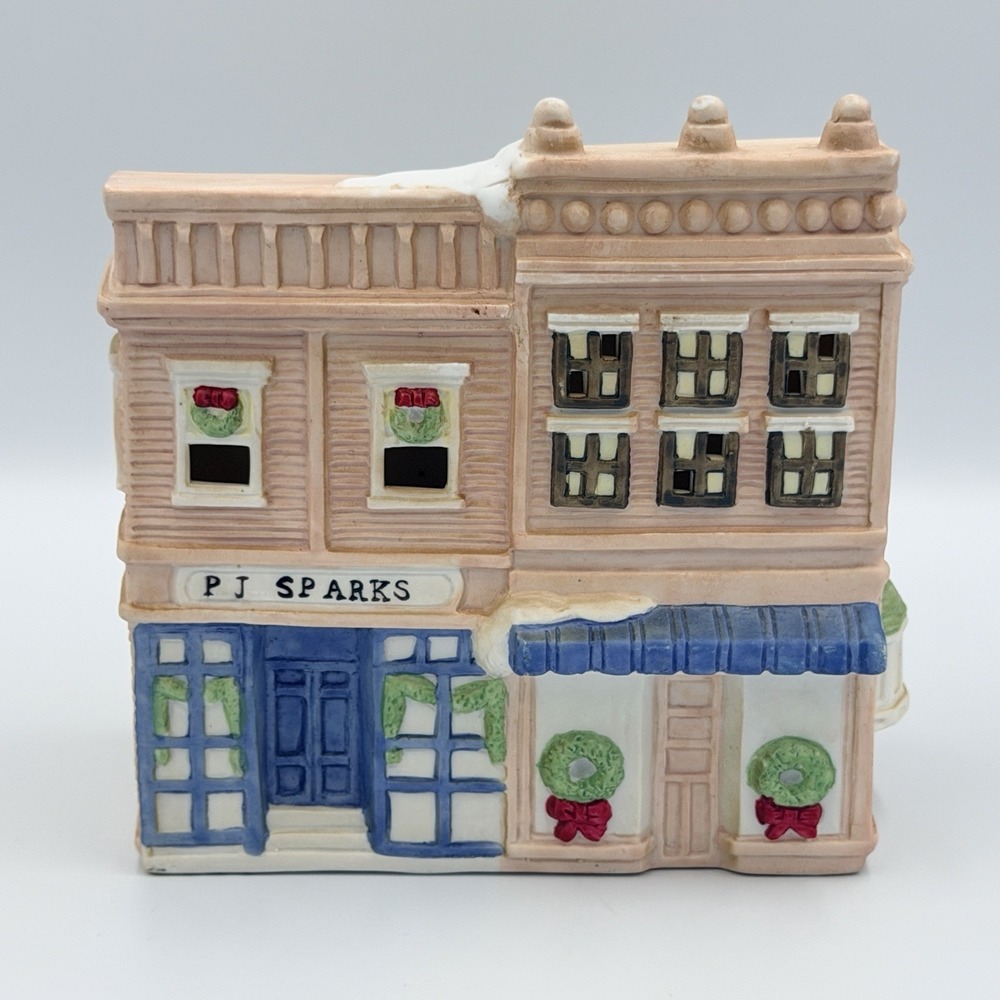 VTG Christmas Village Store‎ PJ Sparks Porcelain House Holiday Decor No Cord